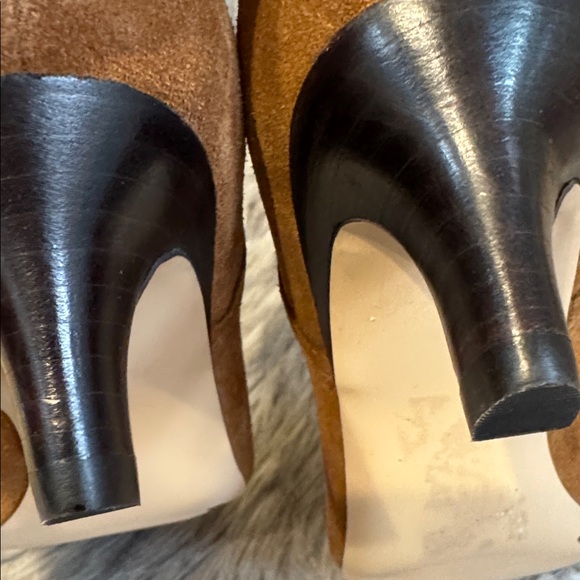 Nordstrom Brown Suede Heeled Boots Size 6.5 - Picture 5 of 10
